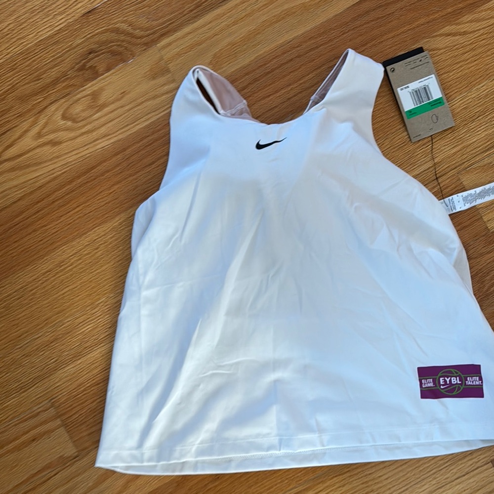 White Athletic EYBL Tank Top with Black Logo